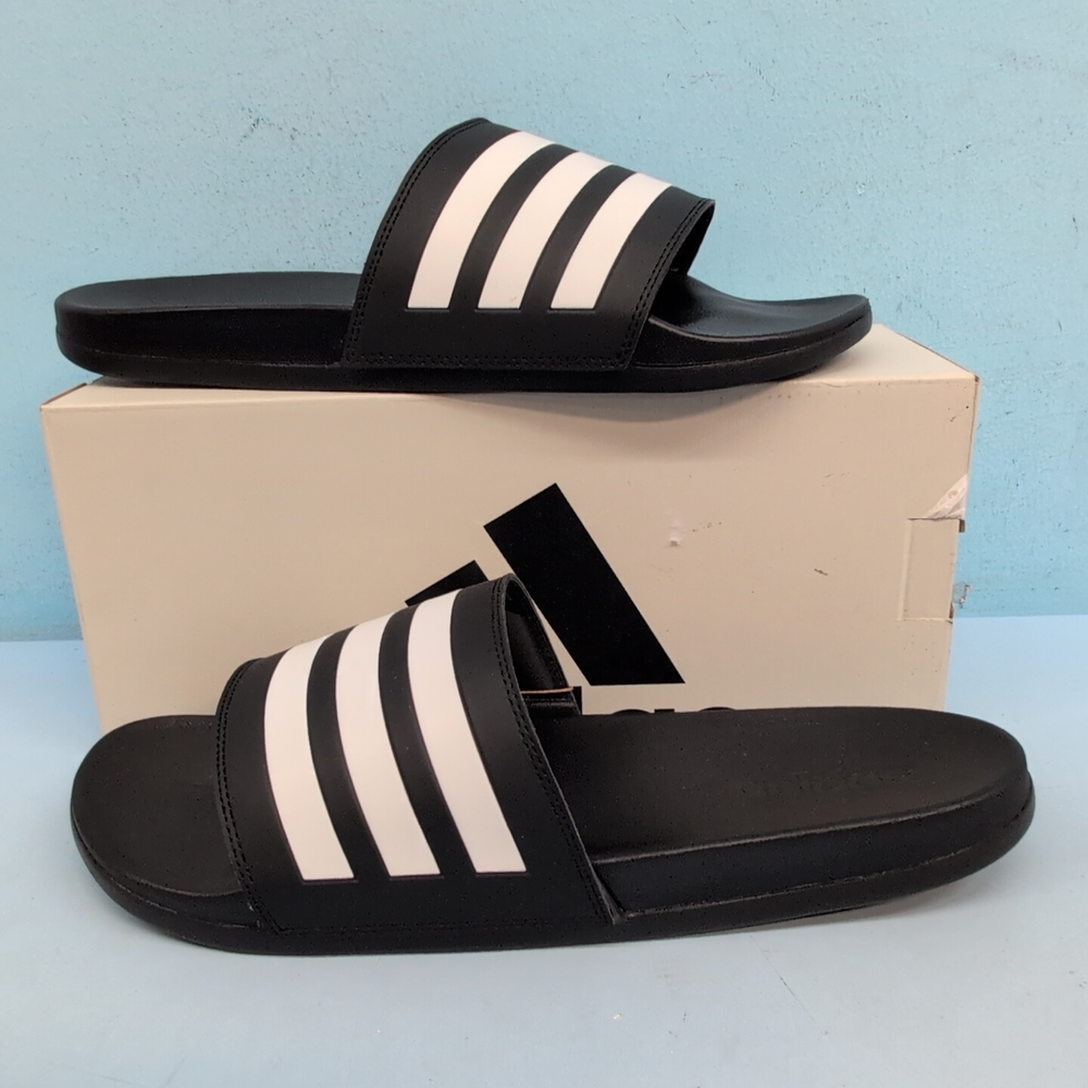 Adidas Adilette Comfort Men's Slides US 13 Core Black Cloud White GZ5891